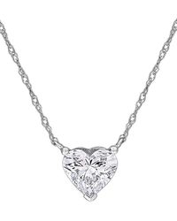 Lab Grown Diamonds - Created Forever 14K 1.00 Ct. Tw. Lab-Grown Diamond Center Design Necklace - Lyst