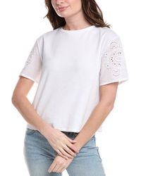 Vince Camuto - Embroidered Sleeve T-Shirt - Lyst
