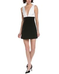 Alice + Olivia - Mandy Deep Plunge Neck Mini Dress - Lyst