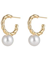 Eye Candy LA - Luxe Collection 24k Plated Cz Loop Earrings - Lyst