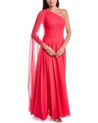 Teri Jon - Chiffon One-Shoulder Drape Gown - Lyst