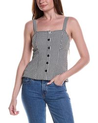 Vince Camuto - Button Front Fitted Tank Top - Lyst