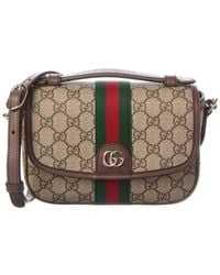 Gucci - Ophidia Small Gg Supreme Canvas & Leather Top Handle Shoulder Bag - Lyst