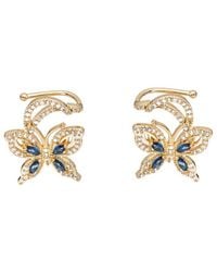 Eye Candy LA - Luxe Collection Cz Blue Monarch Butterfly Earrings - Lyst