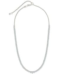 Sterling Forever - Cz Tatum Adjustable Tennis Necklace - Lyst