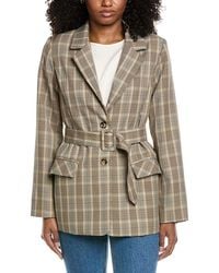 Fate - Belted Plaid Blazer - Lyst
