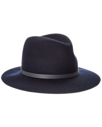 Rag & Bone - Floppy Brim Leather-Trim Wool Fedora - Lyst