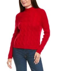 Kier + J - Kier + J Mock Neck Cable Wool & Cashmere-Blend Sweater - Lyst