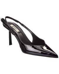 Prada - Patent Pointy-Toe Slingback Pump - Lyst