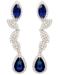 Suzy Levian - Silver Cz Earrings - Lyst