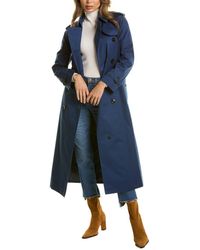 Burberry Double-breasted Belted Waist Coat - Blue