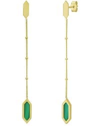 Italian Gold - 14K Malachite Dangle Earrings - Lyst