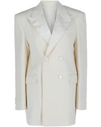 Givenchy - Double-Breasted Satin Trimmed Wool Jacket - Lyst