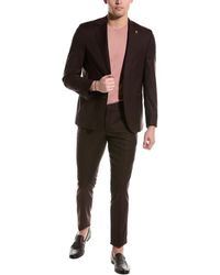 Ted Baker - 2pc Wool-blend Flat Front Suit - Lyst
