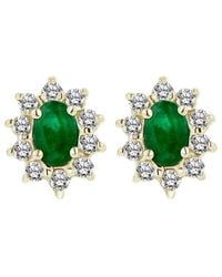 LEVARON - 14K 0.70 Ct. Tw. Diamond & Emerald Earrings - Lyst