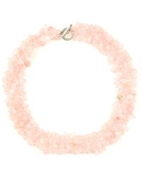 Eye Candy LA - Luxe Collection Agate Rose Collar Necklace - Lyst