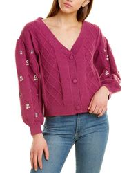 Fate Embroidered Cardigan - Purple