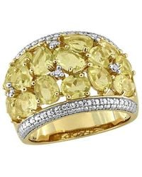 Rina Limor - Plated 6.02 Ct. Tw. Diamond & Lemon Quartz Ring - Lyst