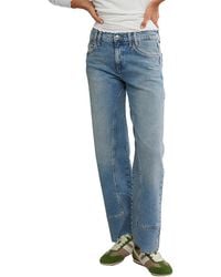 Free People - Risk Taker Mid-Rise Straight Leg Jean - Lyst