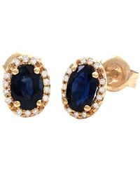 Gemstones - 1.19 Ct. Tw. Diamond & Sapphire 14K Earrings - Lyst