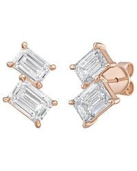Diana M. Jewels - Diana M. 14K Rose 15.00 Ct. Tw. Lab-Grown Diamond Two-Stone Earrings - Lyst