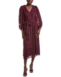 Anne Klein - Floral Clip Midi Dress - Lyst