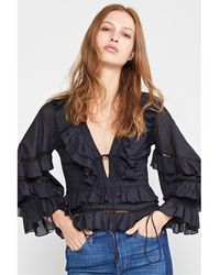 Cynthia Rowley - Stella Tie; Front Tiered Blouse - Lyst
