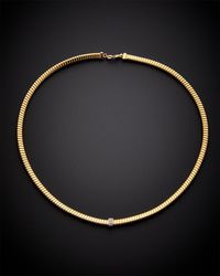 Italian Gold Over Silver - 18K 0.10 Ct. Tw. Diamond Goose Necklace - Lyst