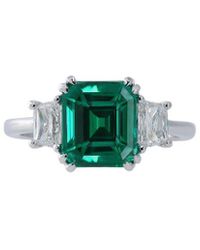Diana M. Jewels . Fine Jewellery 18k 3.17 Ct. Tw. Diamond & Emerald Half-eternity Ring - Green