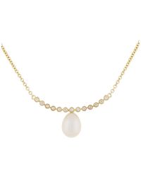 Splendid - 14k 0.13 Ct. Tw. Diamond 8-8.5mm Pearl Pendant - Lyst