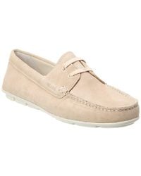 Prada - Embossed Suede Driving Shoe - Lyst