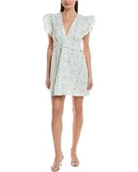 Sail To Sable - V-Neck Flutter Sleeve Mini Dress - Lyst
