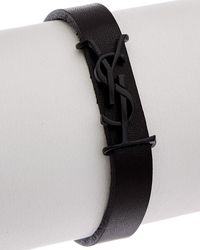 Saint Laurent Opyum Leather Bracelet - Black