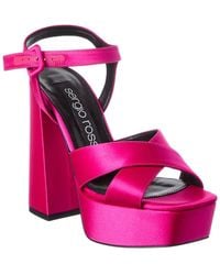 Sergio Rossi - Alicia 90 Satin Platform Pump - Lyst