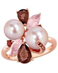 Rina Limor - Rose-Plated 2.00 Ct. Tw. Gemstone & 7-8.5Mm Pearl Ring - Lyst