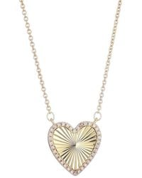 Adornia - 14K Plated Cz Prismatic Heart Necklace - Lyst