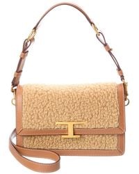 Tod's - T Timeless Leather & Wool Shoulder Bag - Lyst