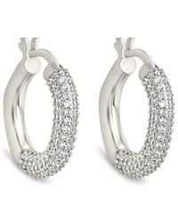 Sterling Forever - Cordelia Studded Hoop Earrings - Lyst