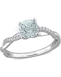 Rina Limor - 14k 1.15 Ct. Tw. Diamond & Aquamarine Ring - Lyst