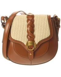Isabel Marant - Altay Small Raffia & Leather Shoulder Bag - Lyst