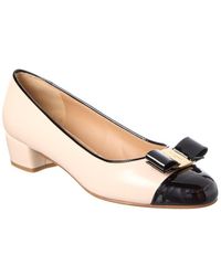 Ferragamo - Vara Leather & Patent Pump - Lyst