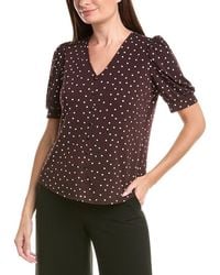 Adrianna Papell - Printed V-Neck Top - Lyst