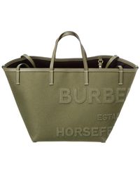 Burberry Mini Horseferry Canvas Tote - Green