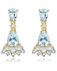 Nina Zhou Jewelry - 14K 2.74 Ct. Tw. Diamond & Aquamarine Moonstone Drop Earrings - Lyst