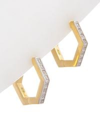 Meshmerise - 18k Over Silver 0.15-0.18 Ct. Tw. Diamond Earrings - Lyst