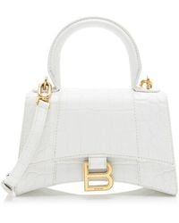 Balenciaga - Shiny Croc-Embossed Calfskin Hourglass Xs Top Handle (Authentic Pre-Loved) - Lyst