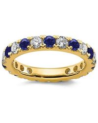 Lab Grown Gemstones - 14K 2.65 Ct. Tw. Lab-Grown Diamond & Lab-Grown Sapphire Eternity Ring - Lyst