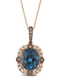 Le Vian - Le Vian Modern Romance 14K Rose 5.65 Ct. Tw. Diamond & Topaz Pendant Necklace - Lyst