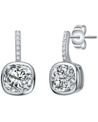 Rachel Glauber - Rhodium Plated Cz Studs - Lyst