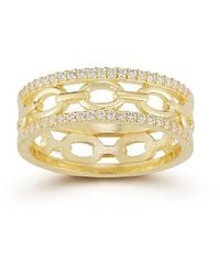 Chloe and Madison - 14k Over Silver Cz Triple Stack Ring - Lyst